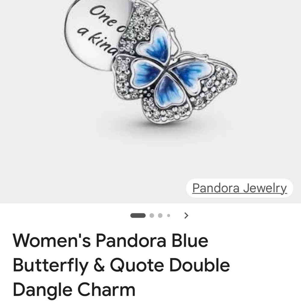 NWT Pandora One of a Kind Silver Butterfly Charm - Picture 3 of 8
